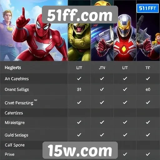 Comparação de jogos populares disponíveis em 51ff.com